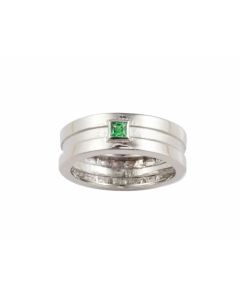 Silver Ring with Tsavorite Garnet (J108723)
