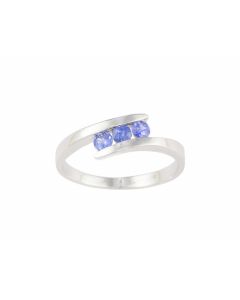 Silver Ring with Blue Sapphire (J108724)