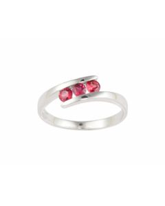 Silver Ring with Ruby (J108726)