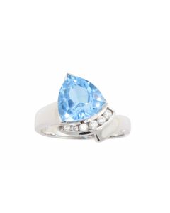 Silver Ring with Topaz and Zircon (J108732)