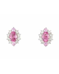 Silver Earrings with Tourmaline, Sapphire and Zircon (J158797)