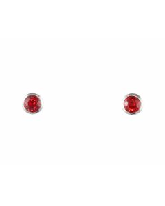 Silver Earrings with Ruby (J158802)