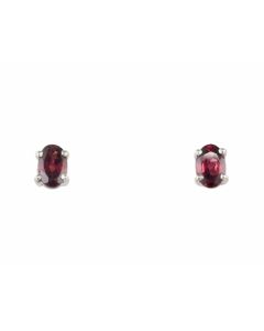 Silver Earrings with Rhodolite Garnet (J158805)