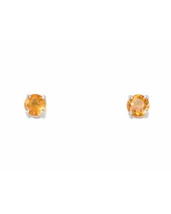 Silver Earrings with Citrine (J158808)