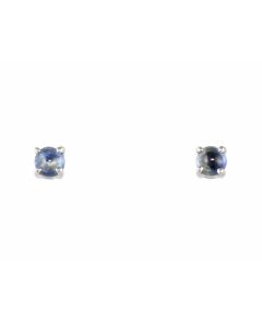 Silver Earrings with Blue Sapphire (J158811)