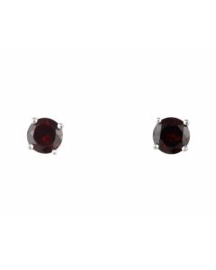 Silver Earrings with Garnet (J158955)