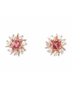 Silver Earrings with Tourmaline and Zircon (J158957)