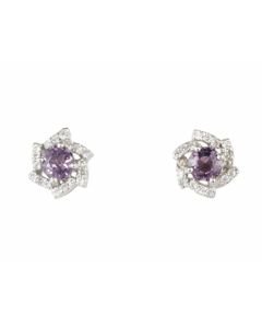 Silver Earrings with Spinel and Zircon (J158958)