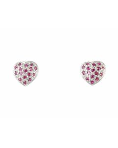 Silver Earrings with Ruby (J158962)