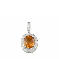 Silver Pendant with Citrine and Zircon (J208873)
