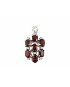 Silver Pendant with Garnet and Zircon (J208952)