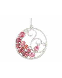 Silver Pendant with Tourmaline and Zircon (J208991)
