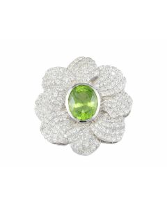 Silver Pendant with Peridot and Zircon (J208992)