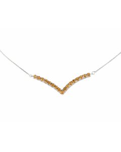 Silver Necklace with Citrine (J309230)