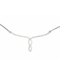 Silver Necklace with Zircon (J309454)