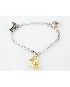Silver Bracelet with Ruby (J409117)